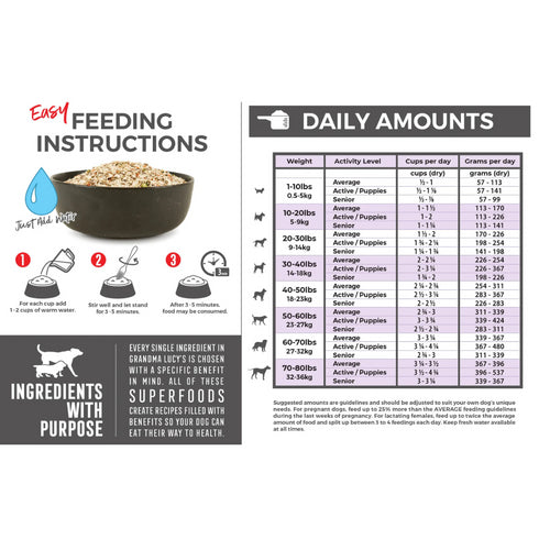 Grandma Lucy's Artisan Venison Dry Dog Food 10lb - Poudre Pet and Feed Supply